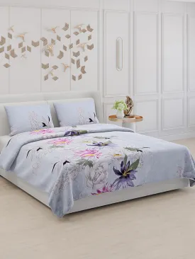 110 GSM Polyester Double Bed Bedsheet with 2 Pillow Covers