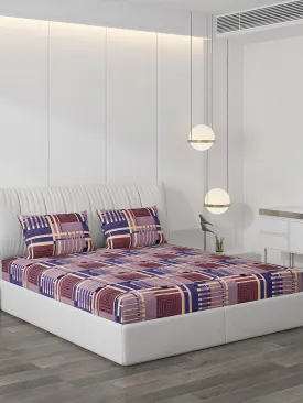 120 GSM  Polyester Double Bed Bedsheet with 2 Pillow Covers