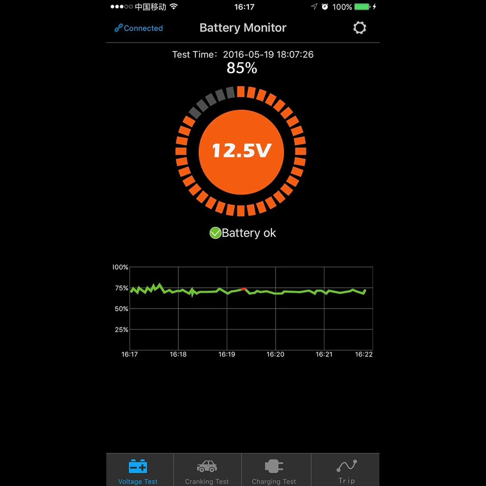 12V Bluetooth Lithium Battery Monitor with Voltage Mapping