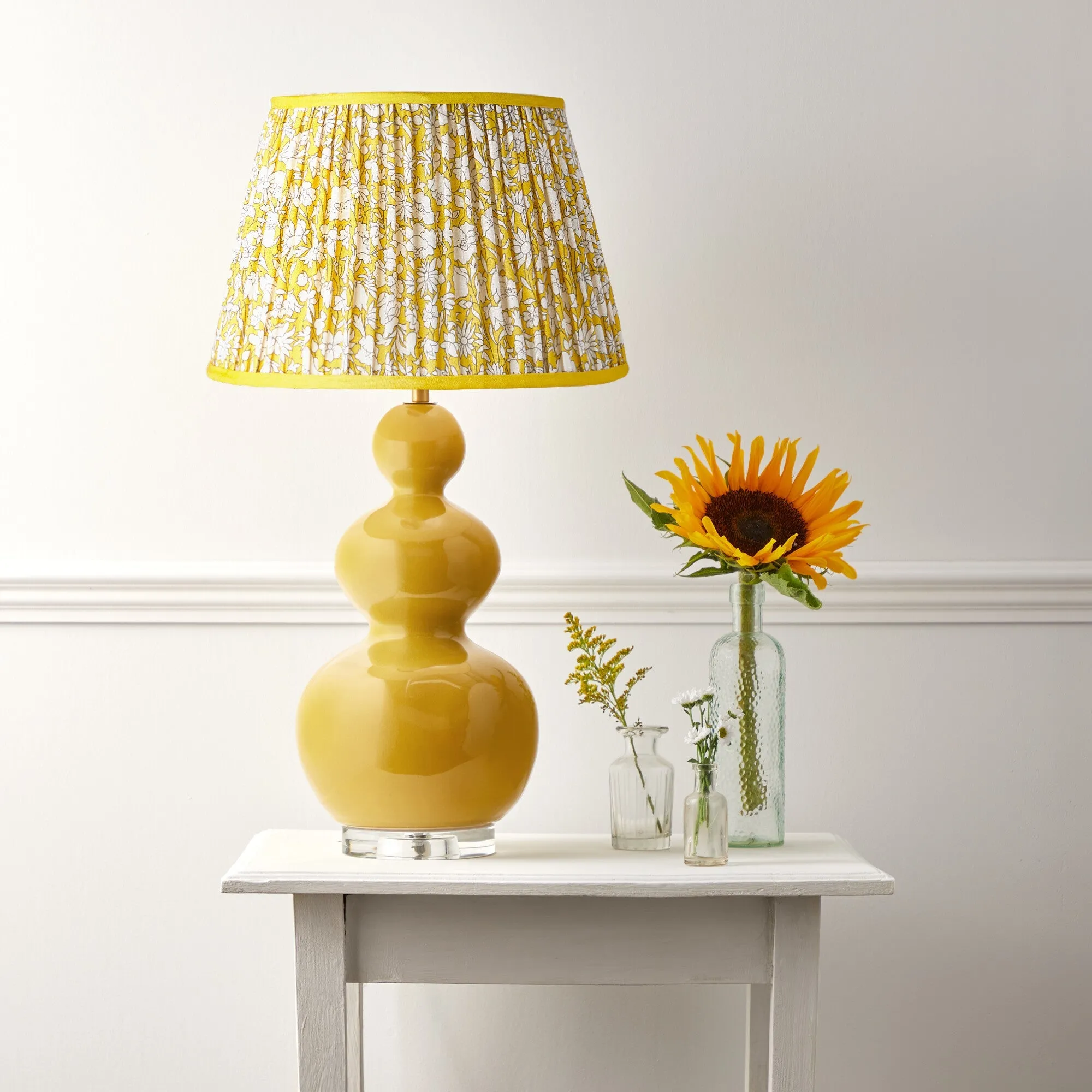 16cm empire shade in Liberty's 'Poppy Meadow' in mustard