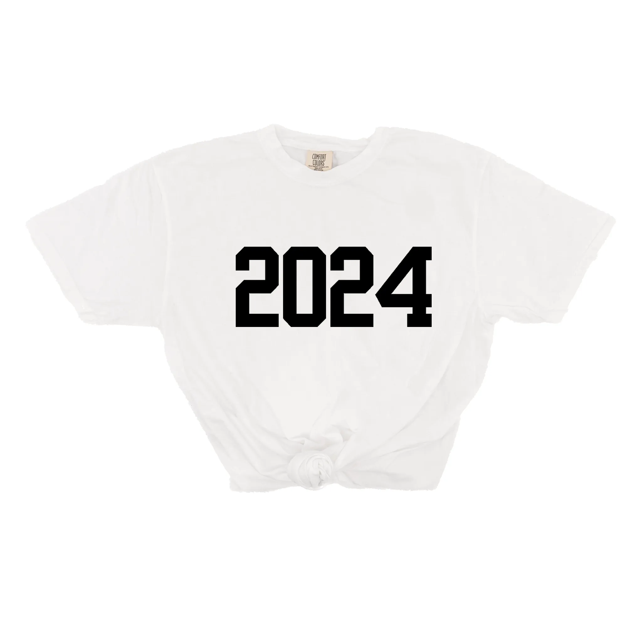 2024 (Varsity, Black) - Tee (Vintage White, Short Sleeve)