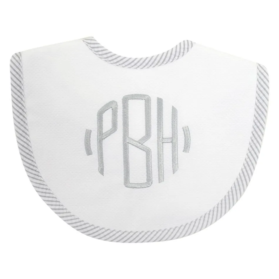 3 Martha's Medium Pique Seersucker Bib- Green, Gray, Pink, or Blue