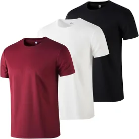 3 Pack Mens T Shirts,T Shirts for Men Pack with 1 Black &1 White,Soft Breathable Short Sleeve Tees for Gym