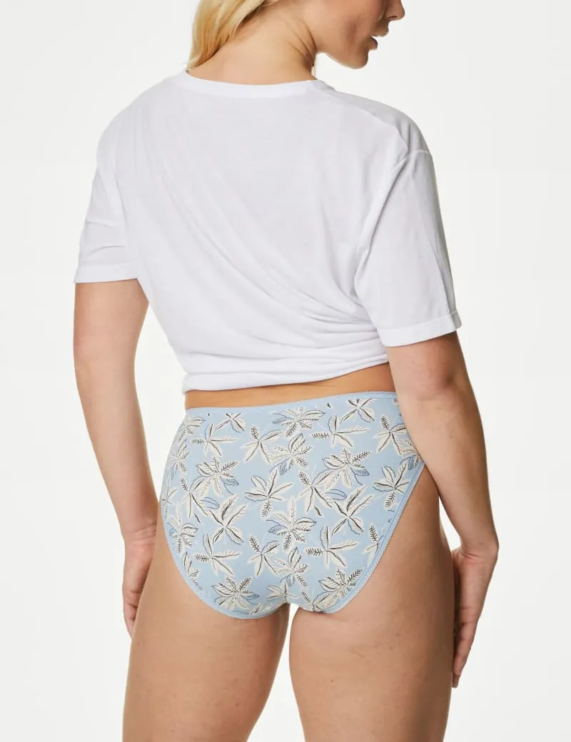 5pk Cotton Lycra™ High Leg Knickers