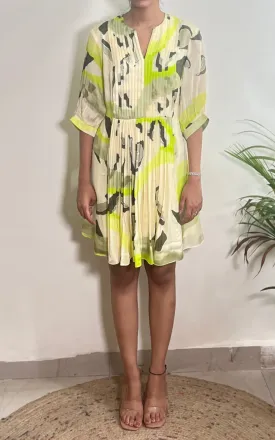 Abstract Printed Multicolored Short Dress