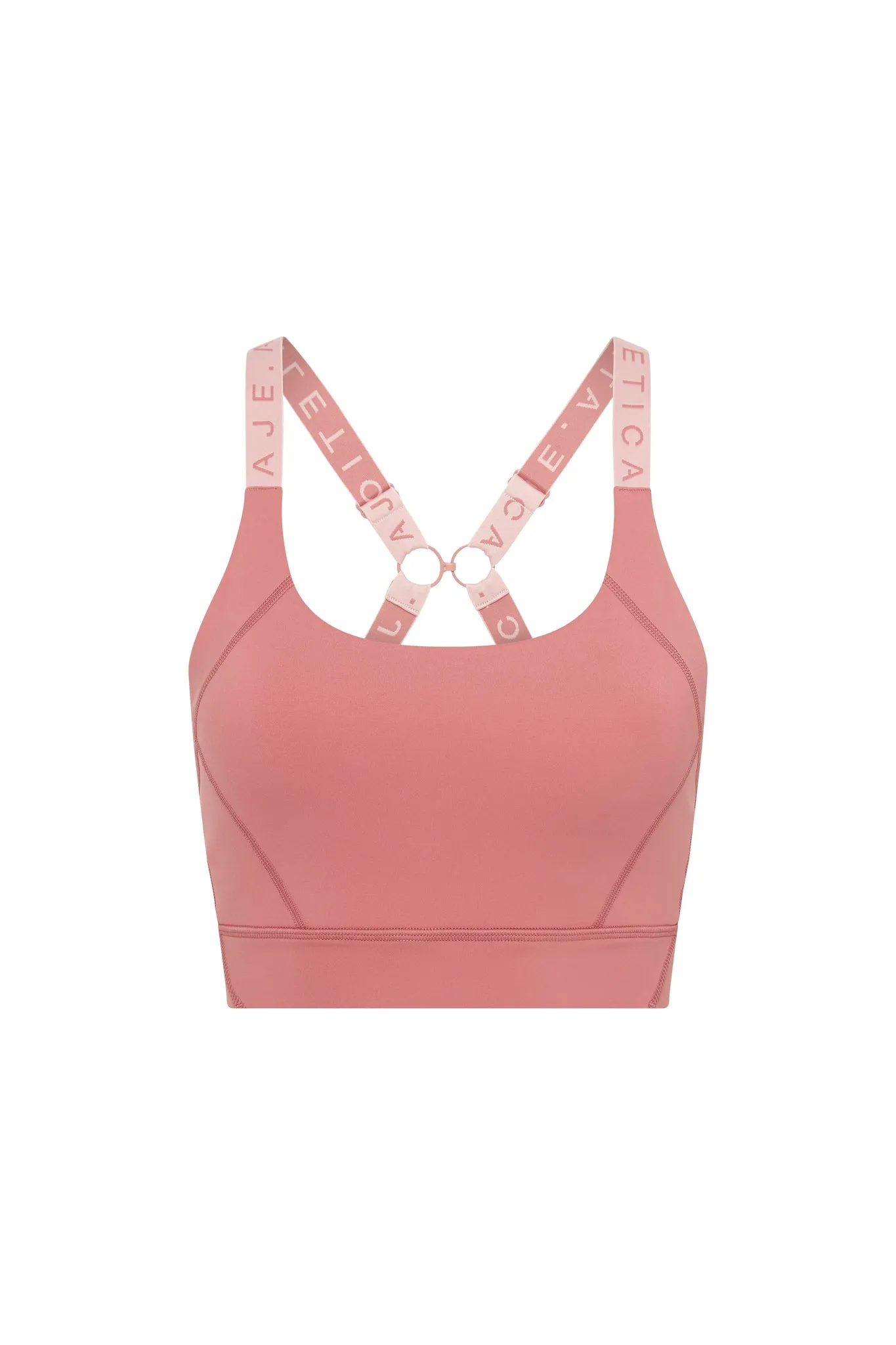 Adjustable Strap Logo Tape Sports Bra 321