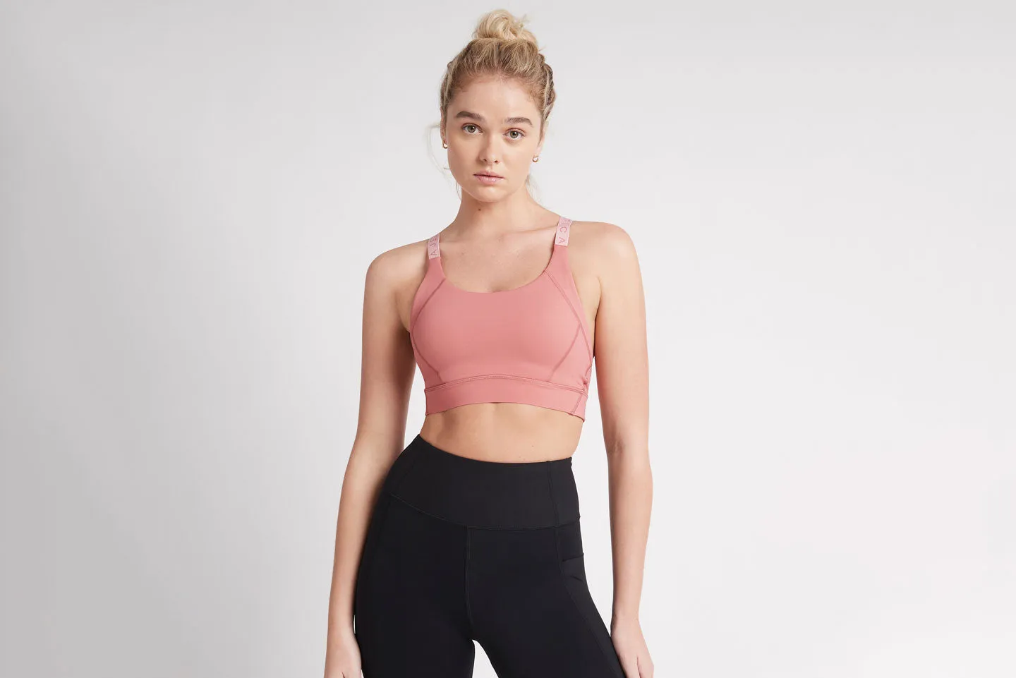 Adjustable Strap Logo Tape Sports Bra 321