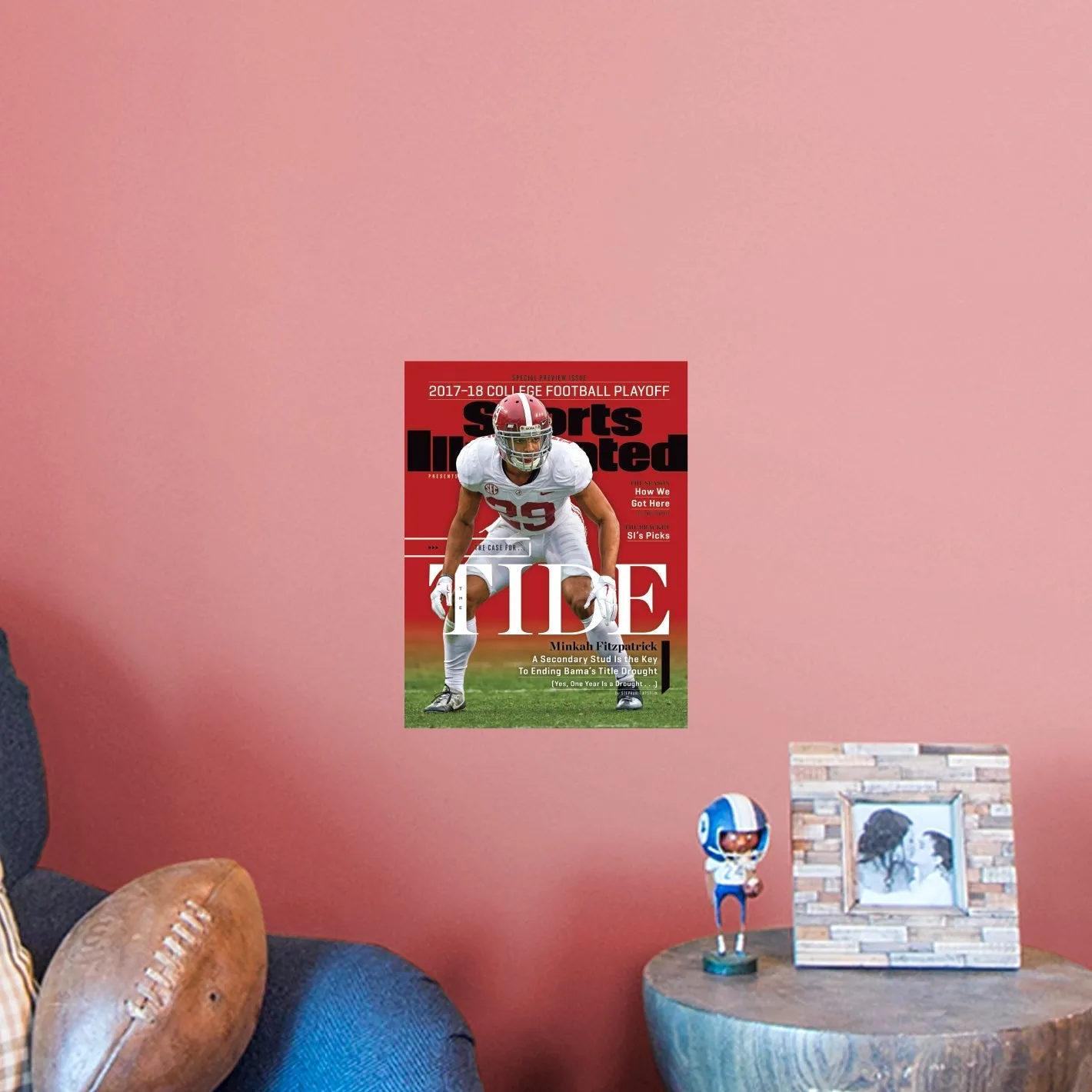 Alabama Crimson Tide: Minkah Fitzpatrick December 2017 Sports Illustrated Cover - Officially Licensed NCAA Removable Adhesive Decal