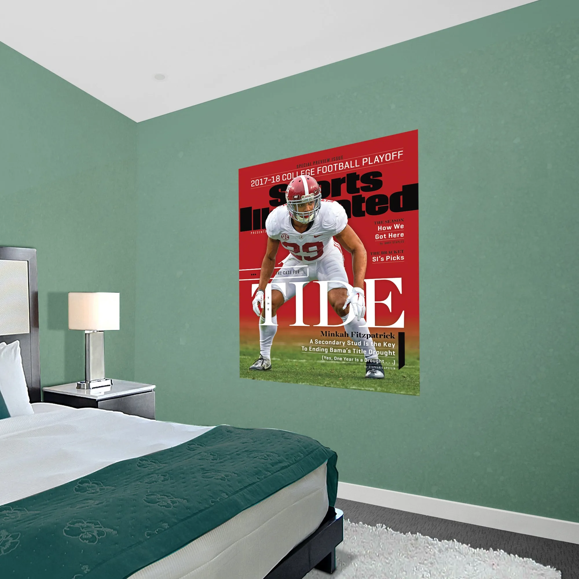Alabama Crimson Tide: Minkah Fitzpatrick December 2017 Sports Illustrated Cover - Officially Licensed NCAA Removable Adhesive Decal