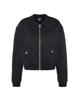Alicia Quilted Bomber Jacket - Black