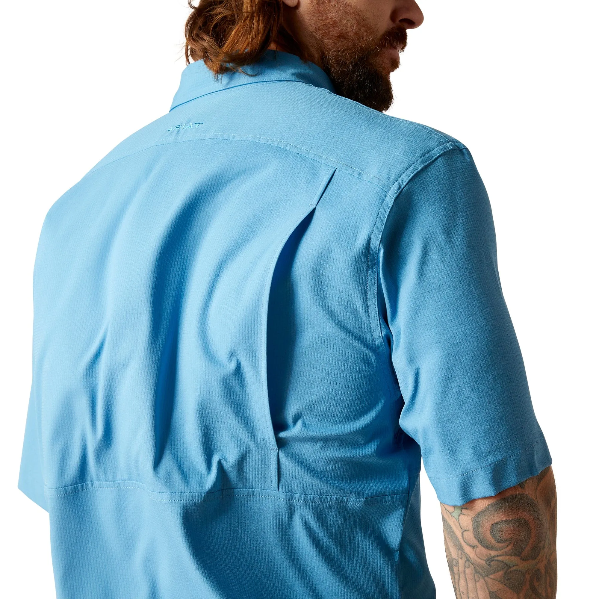 Ariat Men's VentTEK Blue Classic Fit Short Sleeve Shirt 10044933
