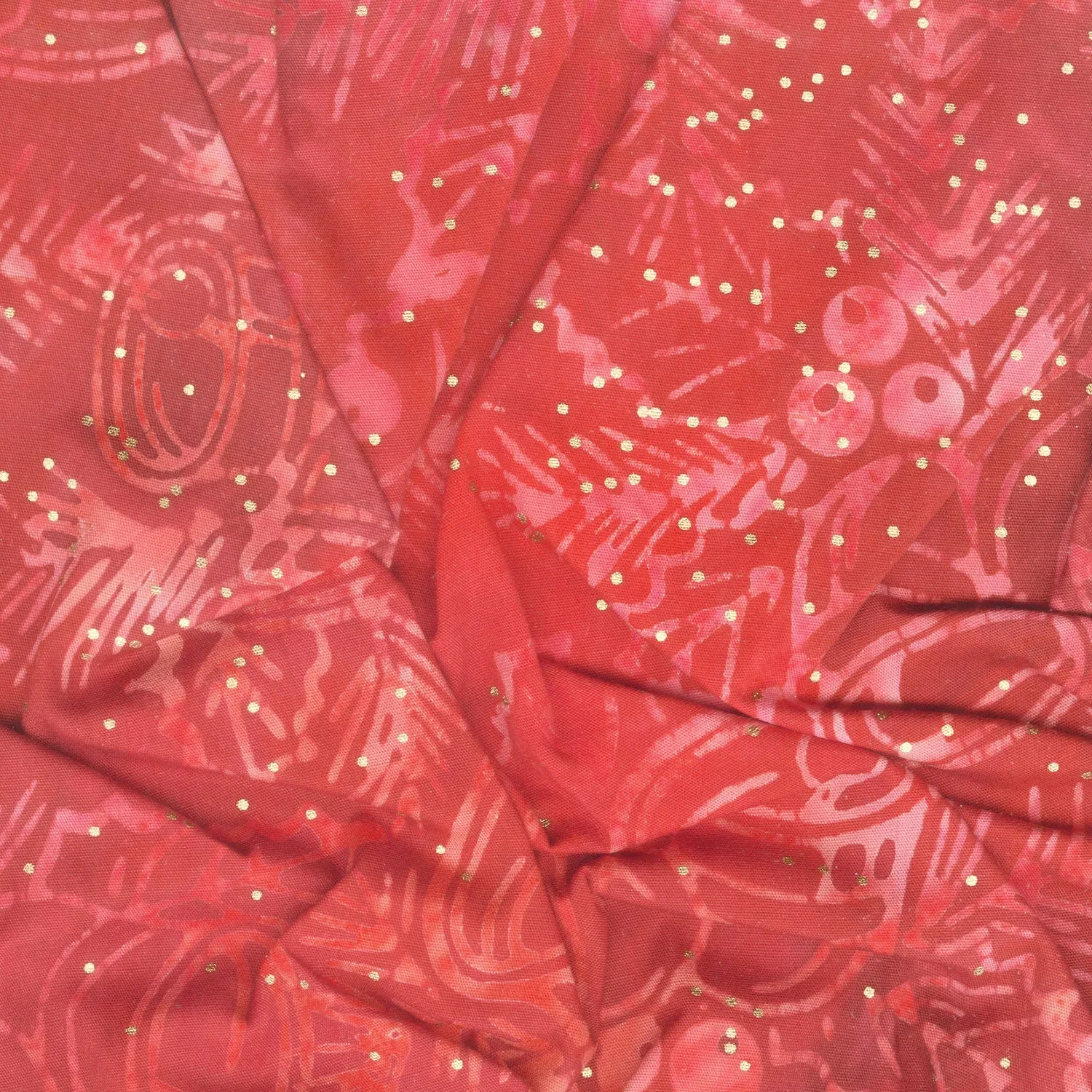 Artisan Batiks - Joyful Holidays Bells Crimson Metallic Yardage