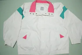 Be Seen Vintage 90's Color Block White Bomber Jacket
