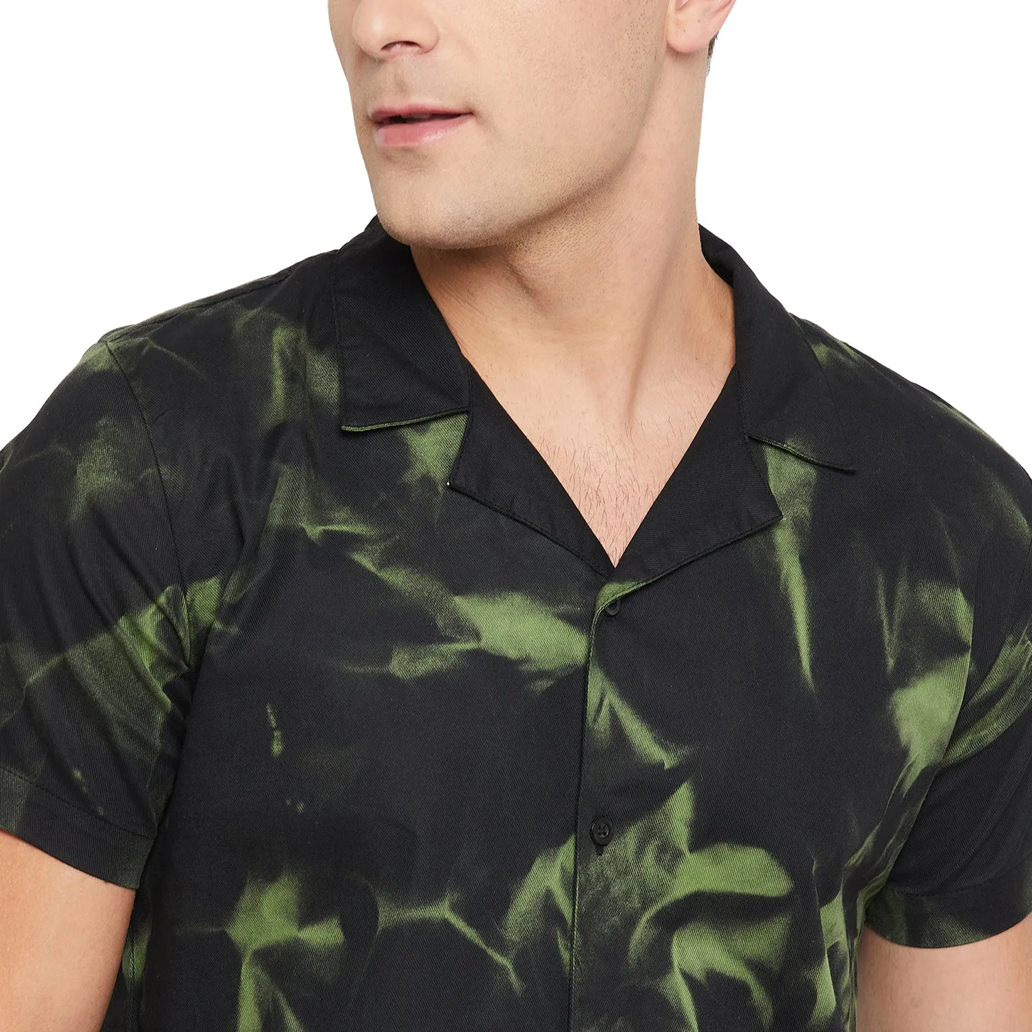 Black Tie & Dye Cuban Shirt