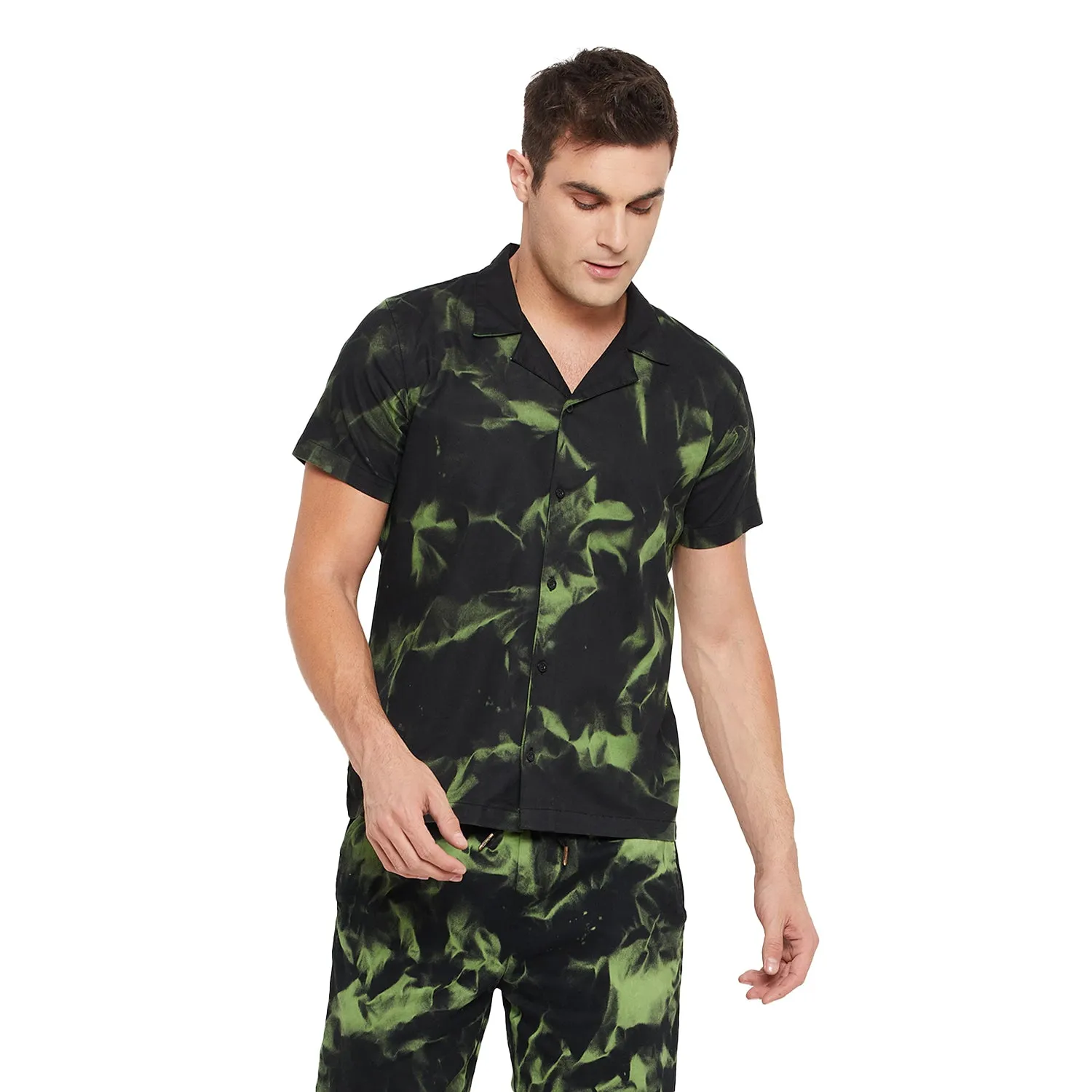 Black Tie & Dye Cuban Shirt
