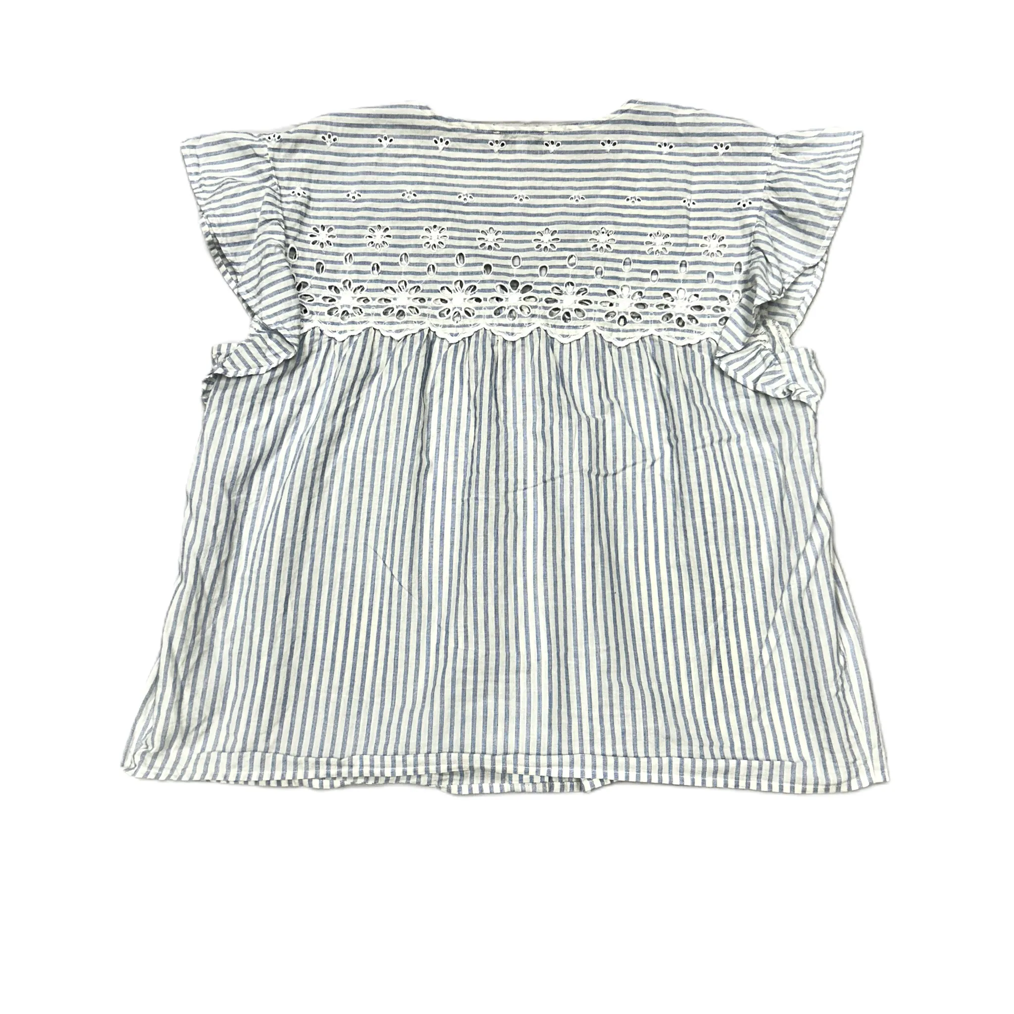Blue & White Top Short Sleeve By Madewell, Size: L