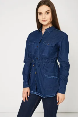 Blue Denim Shirt Dress Ex-Branded Available In Plus Sizes