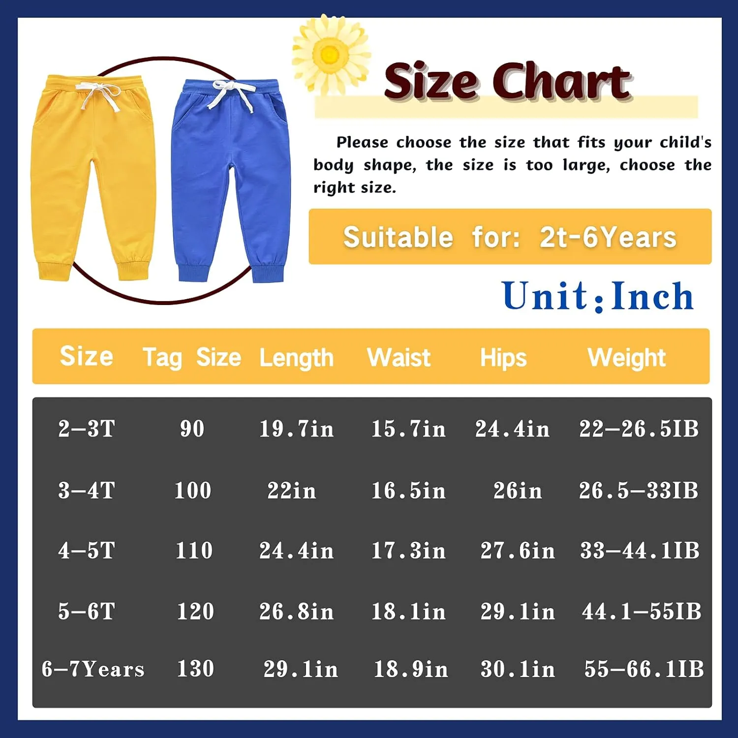 Boy's 2-Pack Pants, Toddler Cotton Pull on Jogger, Kids Dinosaur Drawstring Elastic Sweatpants