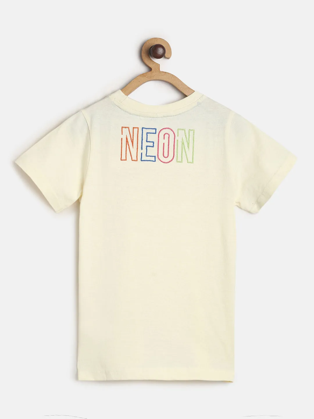 Boys Off White Printed T-shirt