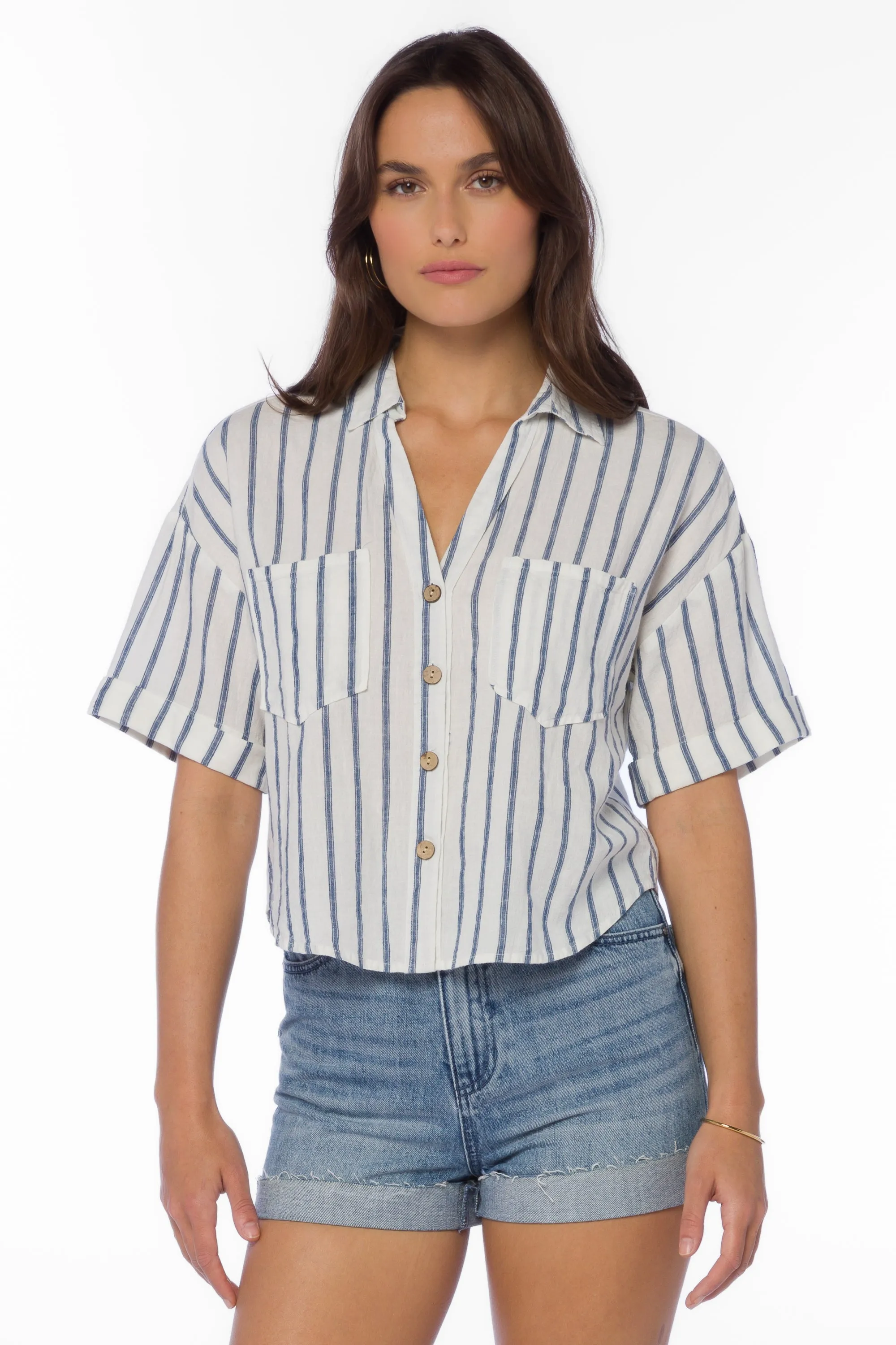 Brandon Navy Stripe Shirt