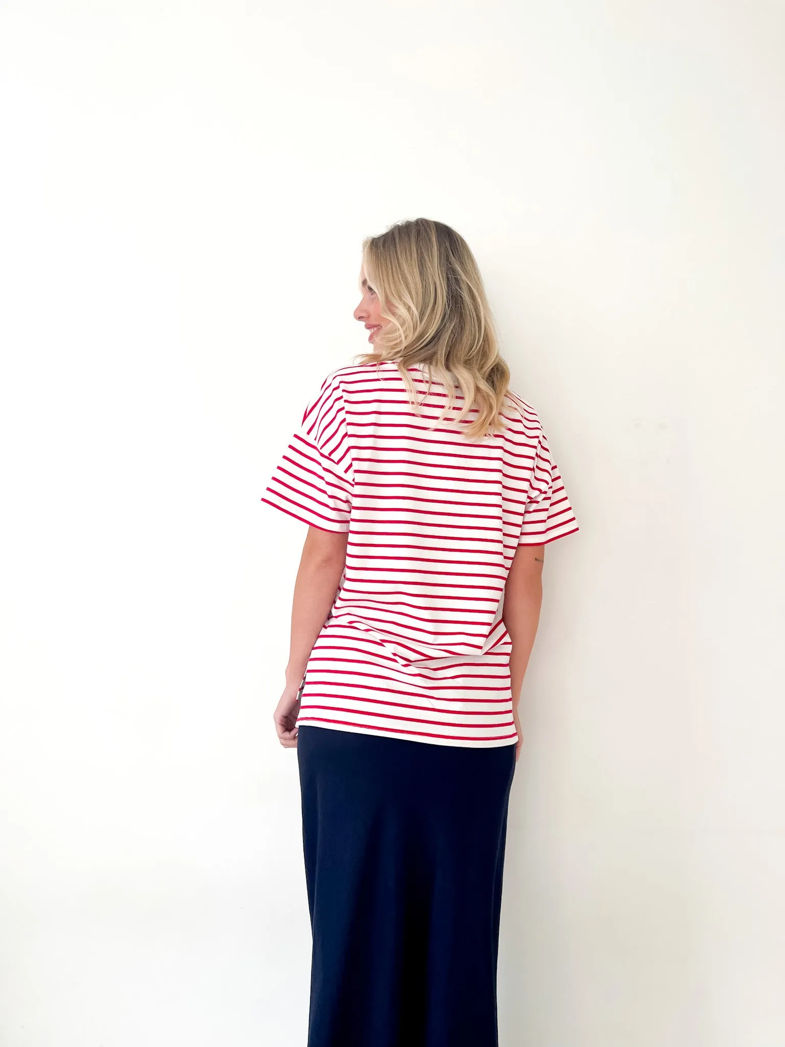 Breton Stripe Tee Red