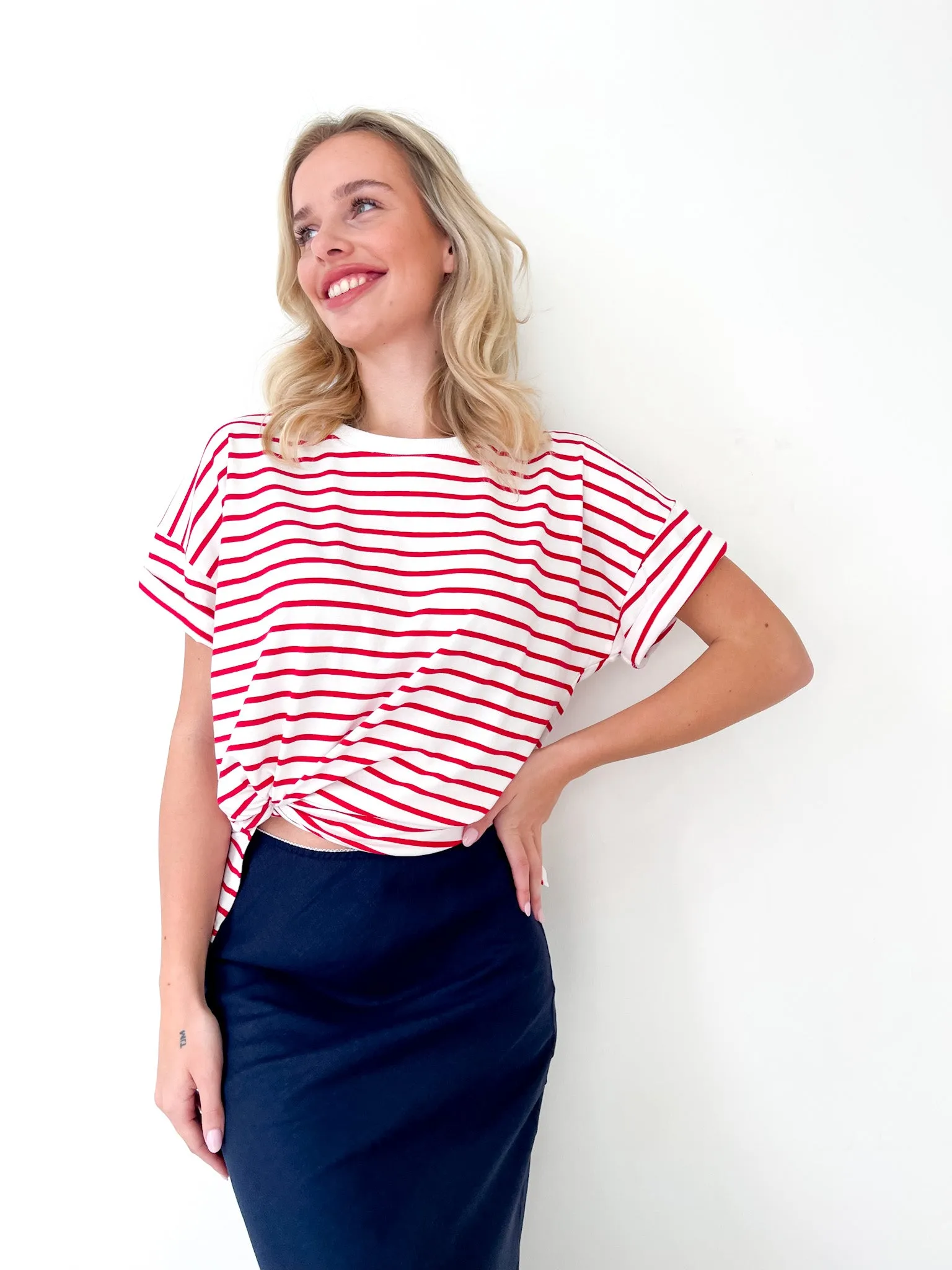 Breton Stripe Tee Red