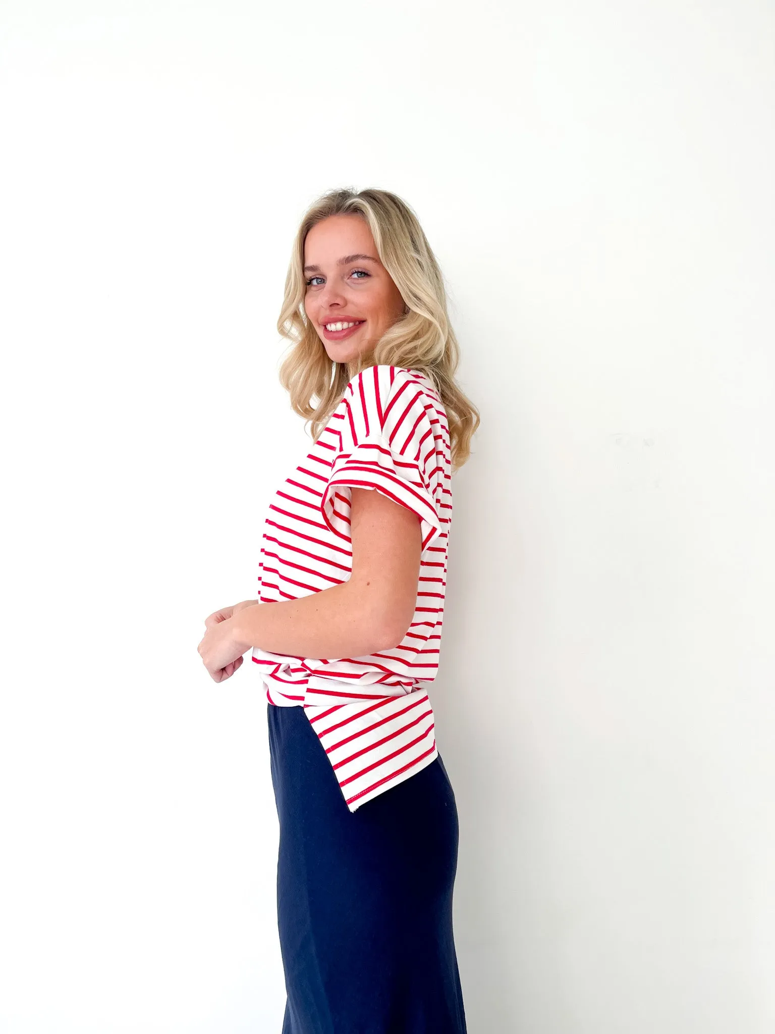 Breton Stripe Tee Red