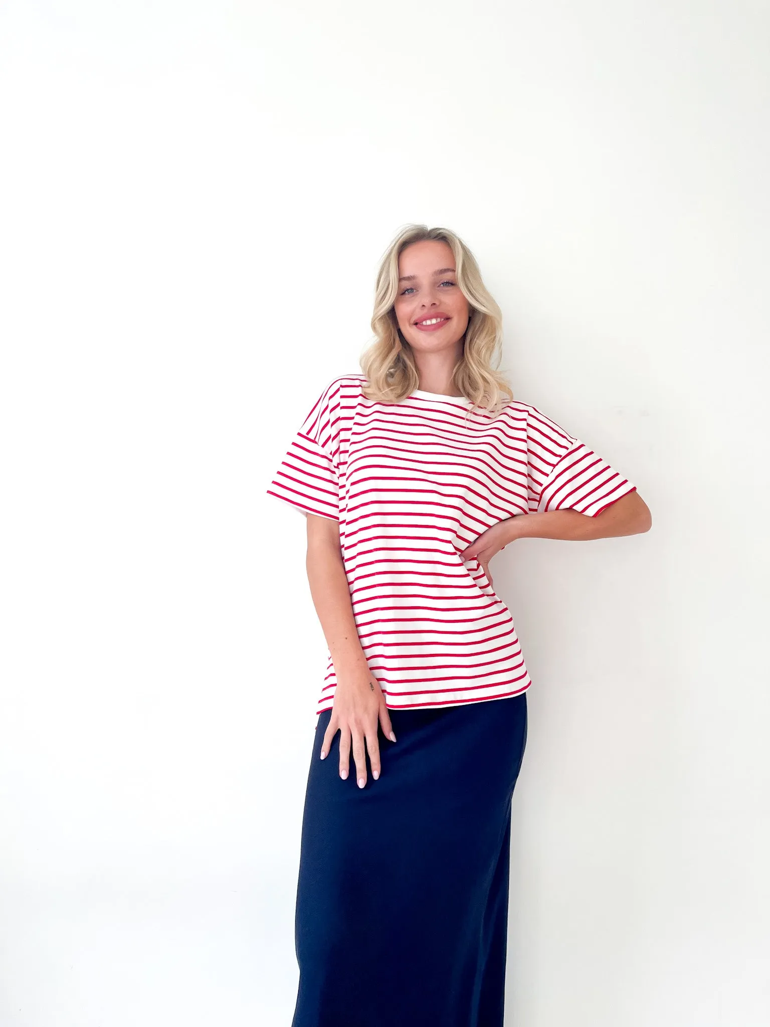 Breton Stripe Tee Red