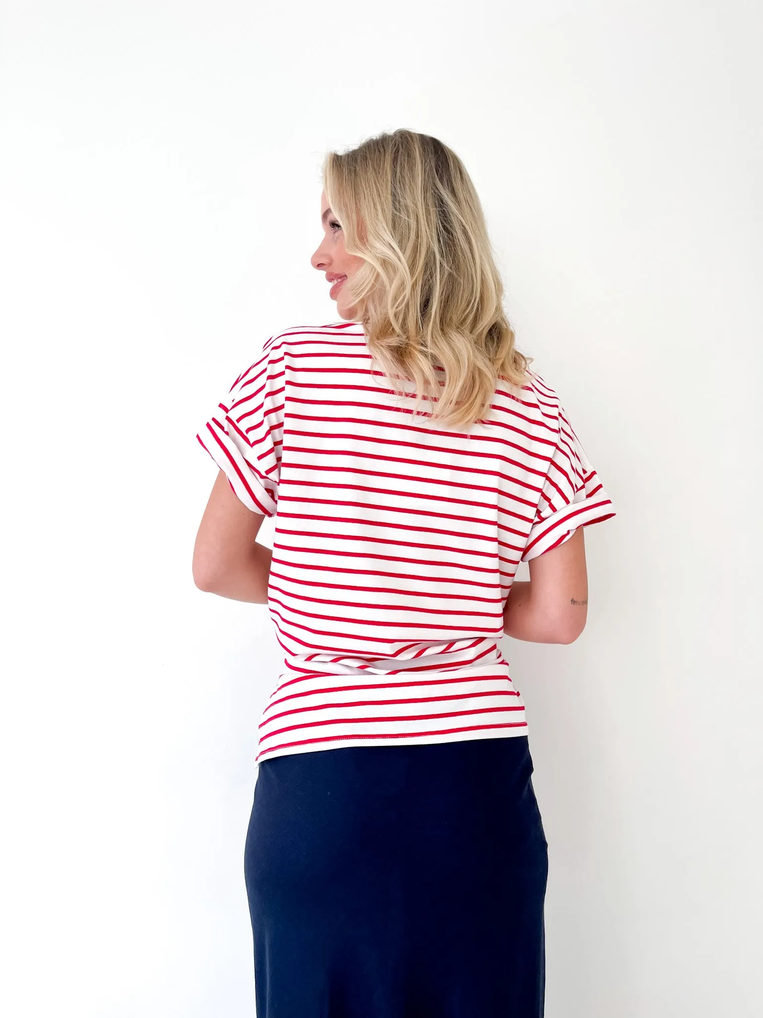 Breton Stripe Tee Red