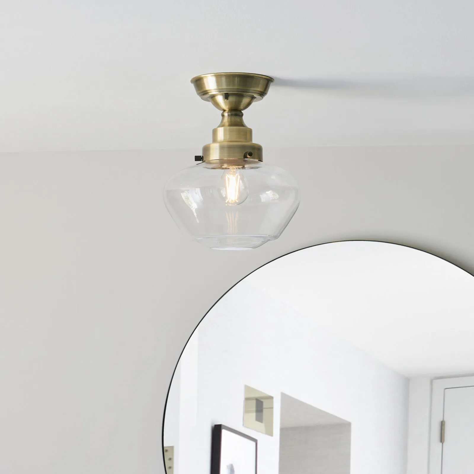 Canterbury Clear Semi Flush