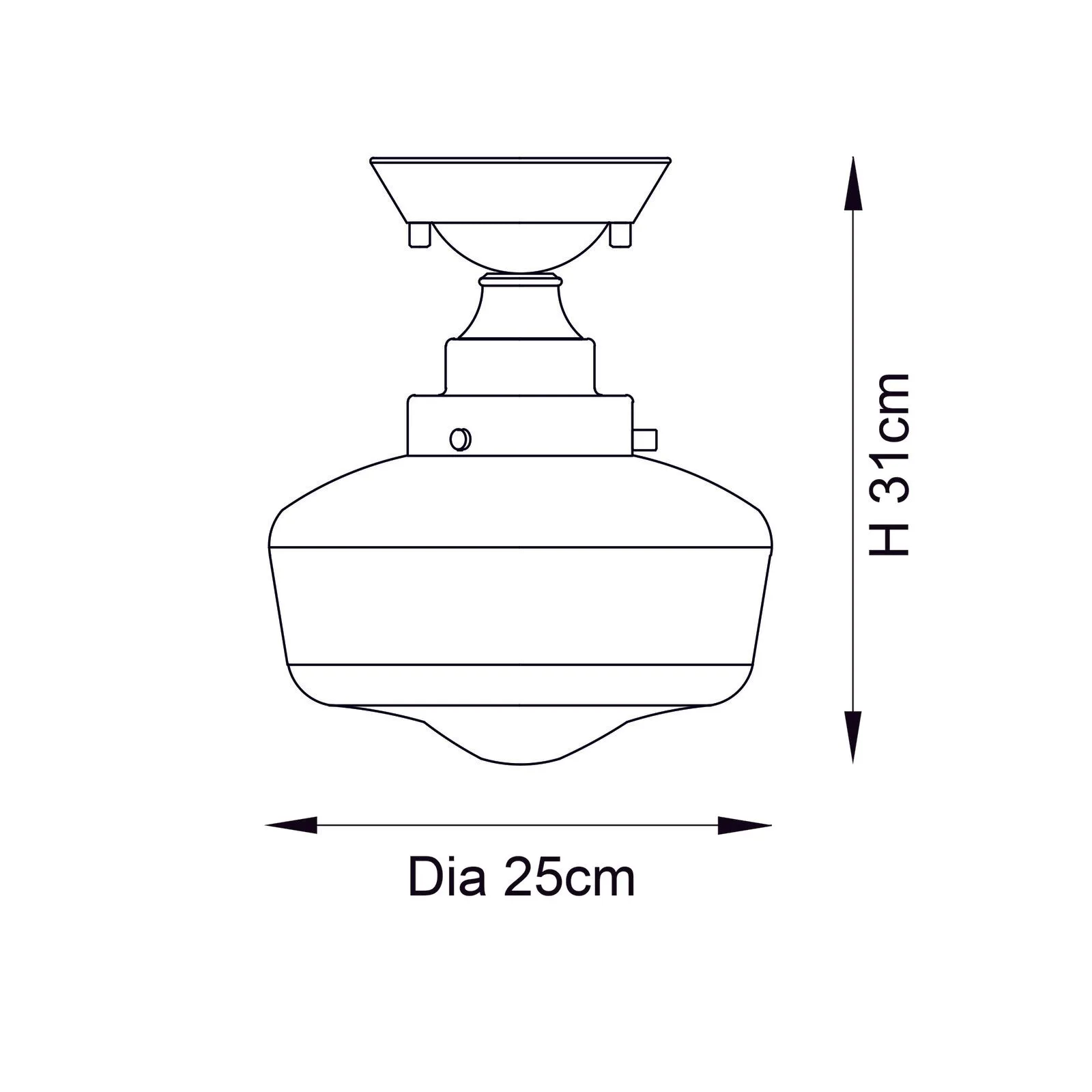 Canterbury Clear Semi Flush