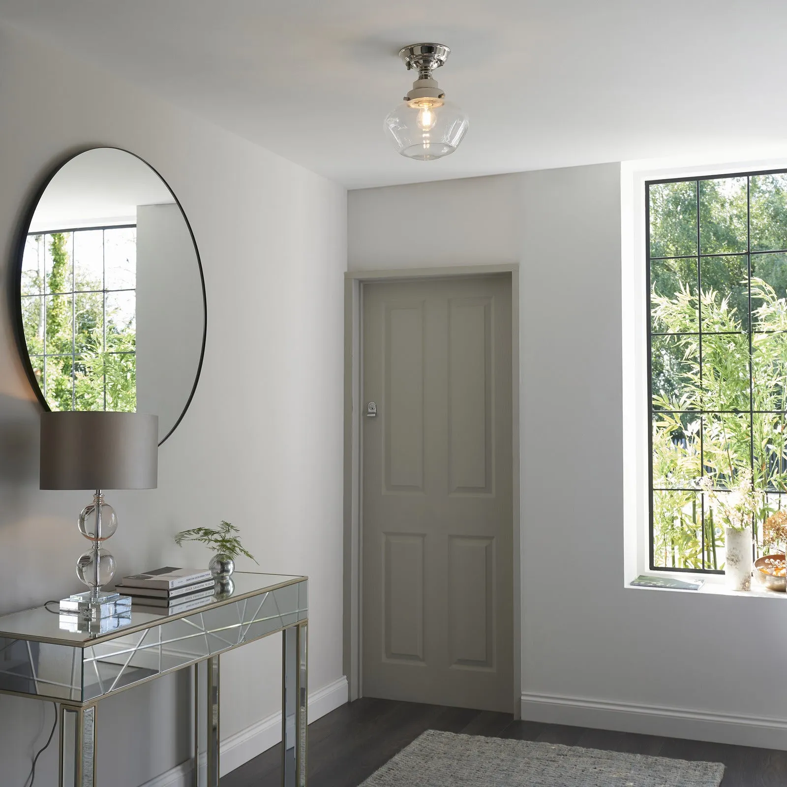 Canterbury Clear Semi Flush