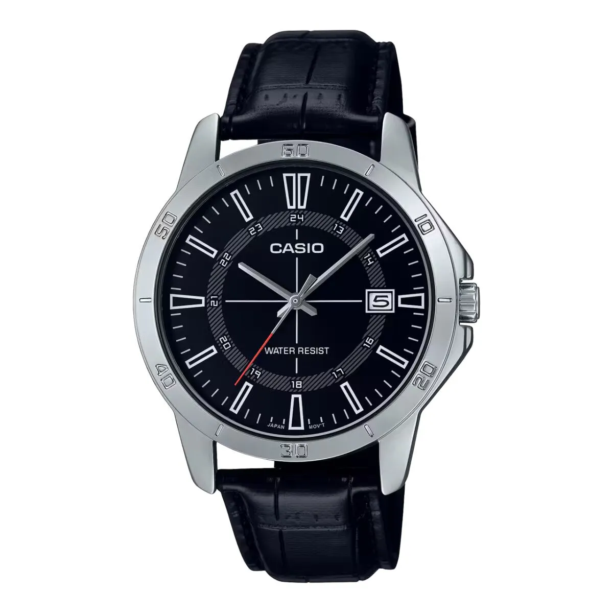Casio Formal Black Dial Leather Strap Mens Watch | MTP-V004L-1CUDF