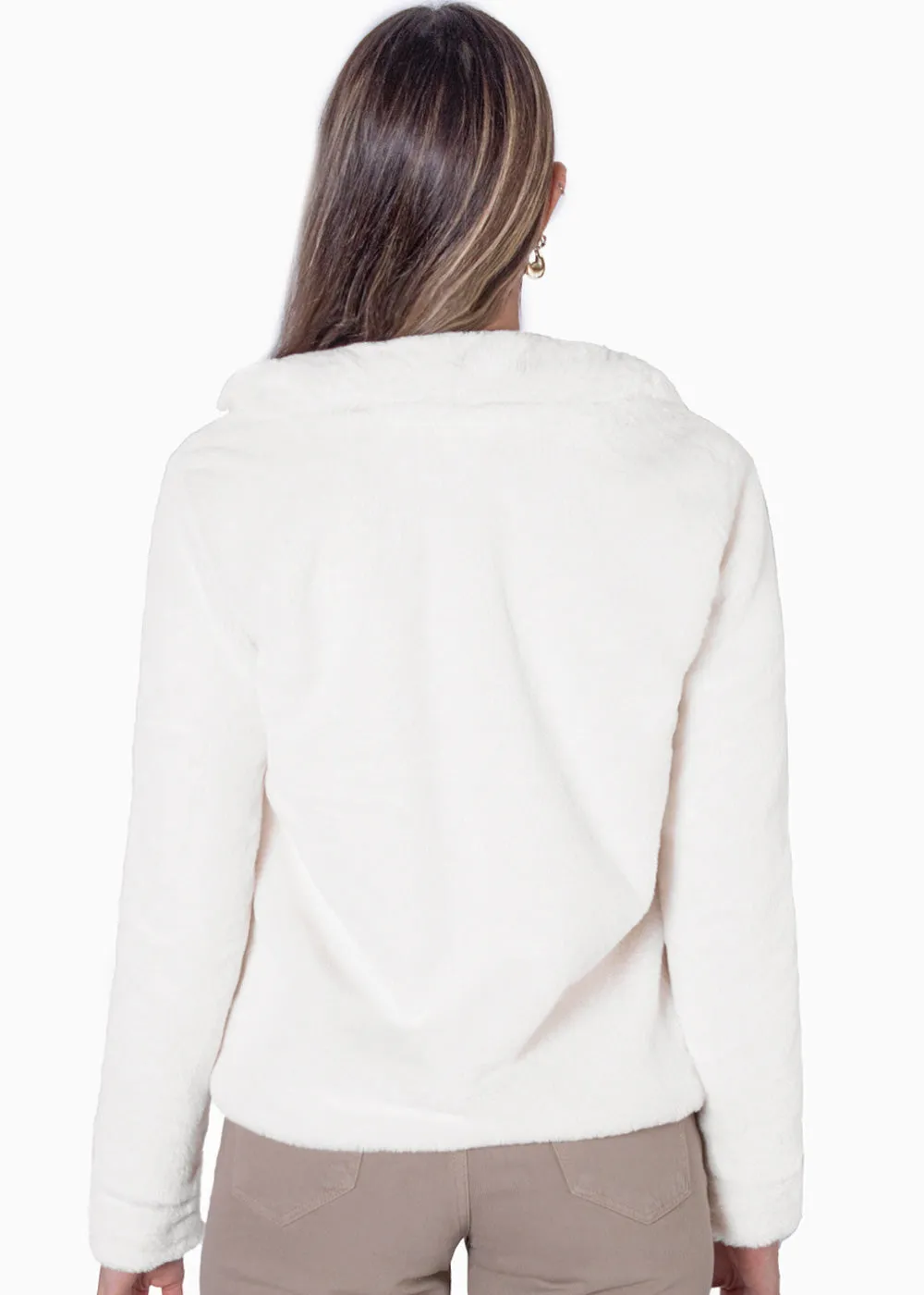 Chaqueta de botones con pelo sintético - OLIMPIA