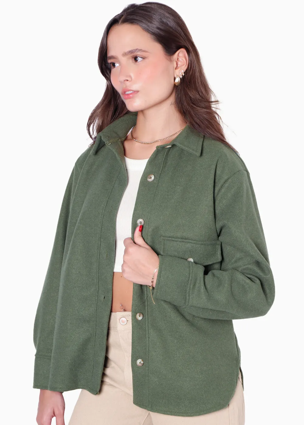 Chaqueta de paño con botones y oversized - BENEDICTA