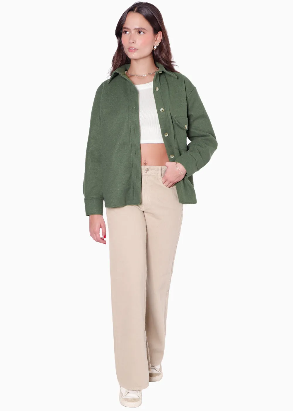 Chaqueta de paño con botones y oversized - BENEDICTA