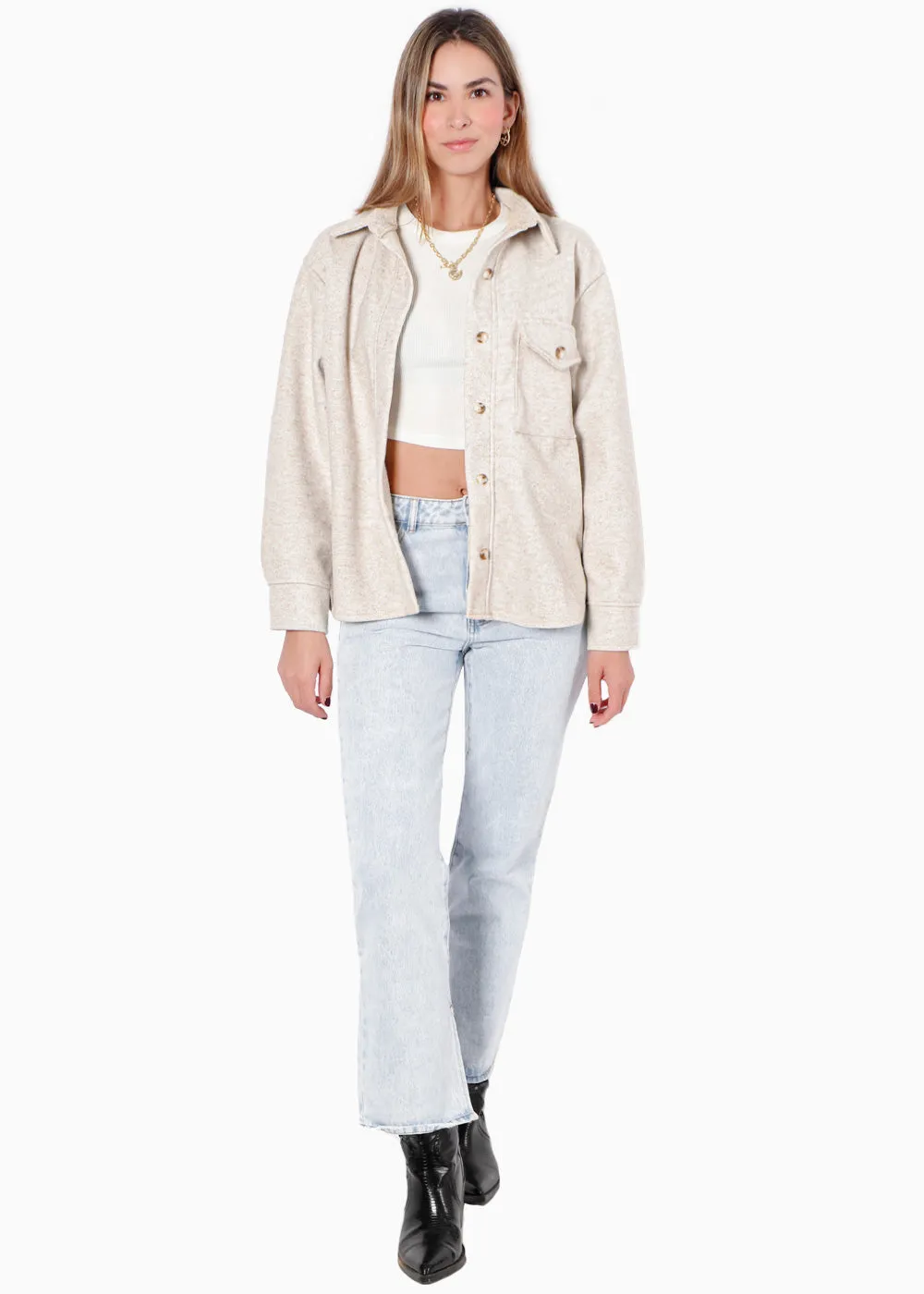 Chaqueta de paño con botones y oversized - TARA