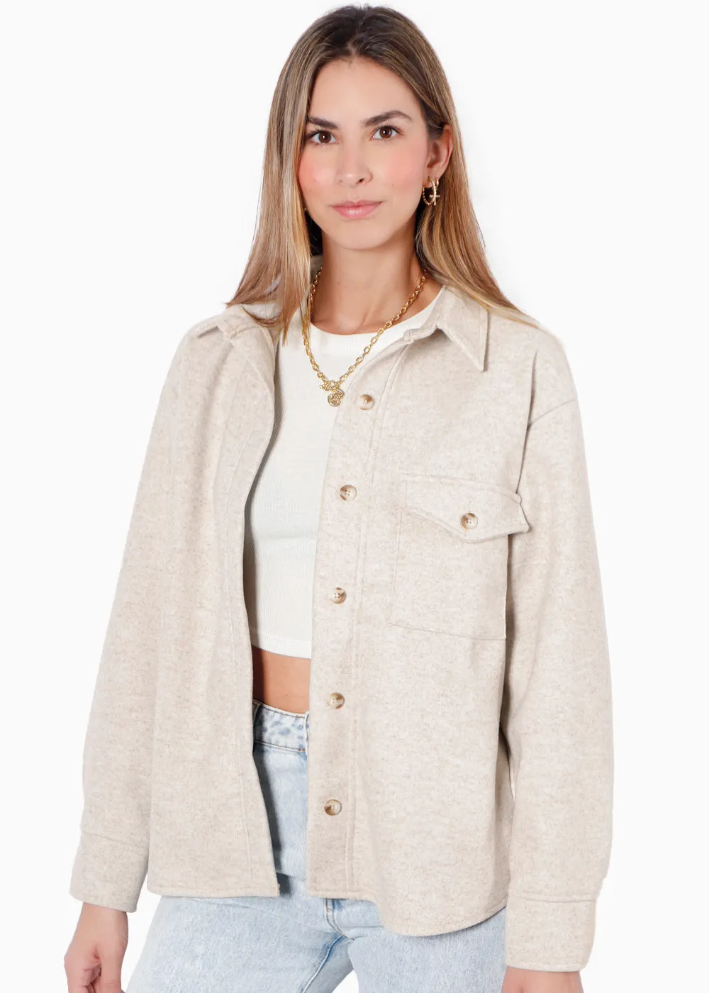 Chaqueta de paño con botones y oversized - TARA