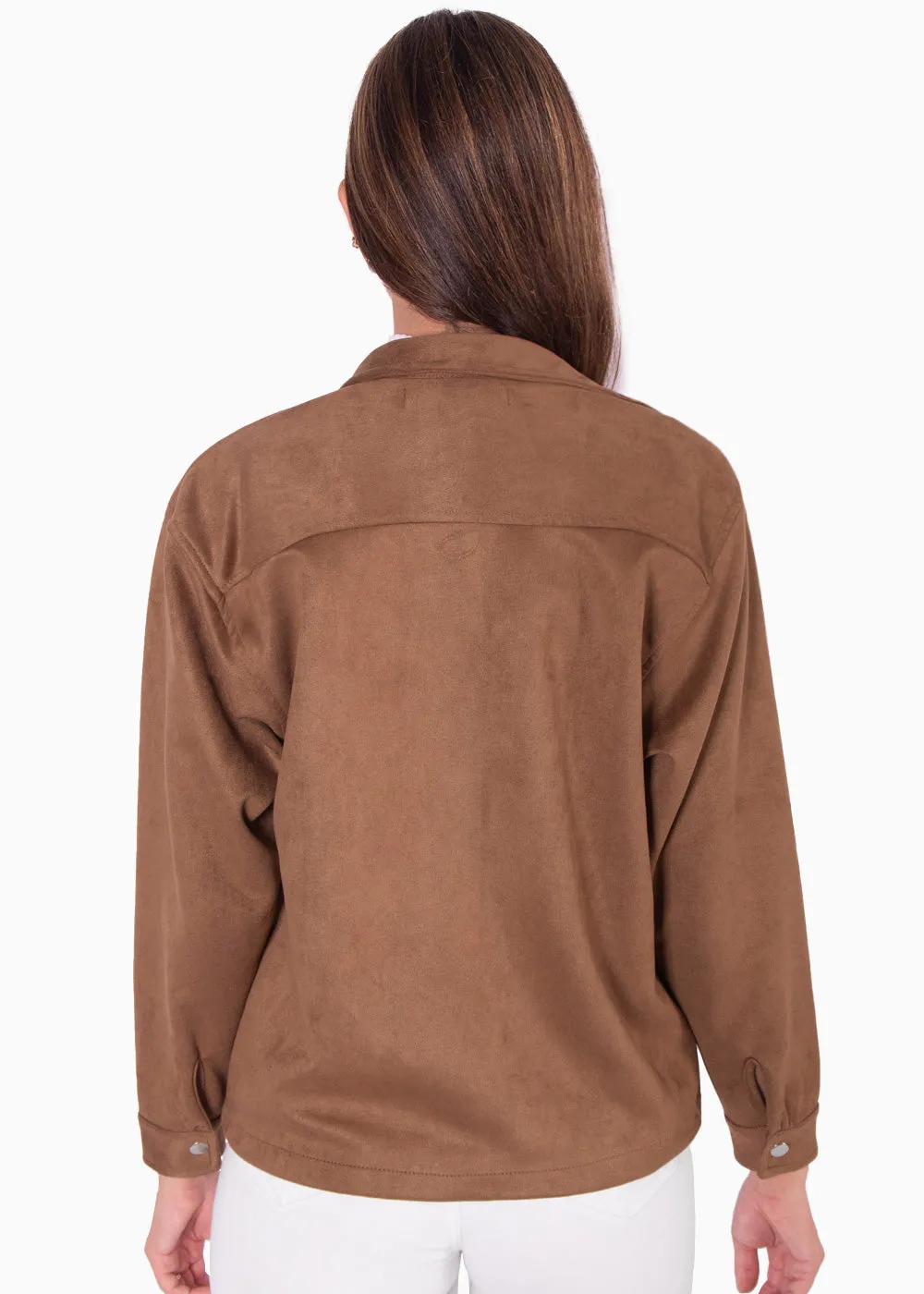 Chaqueta tipo gamuza con bolsillo y botones - MARICARMEN