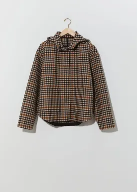 Checked Wool Hoodie Jacket