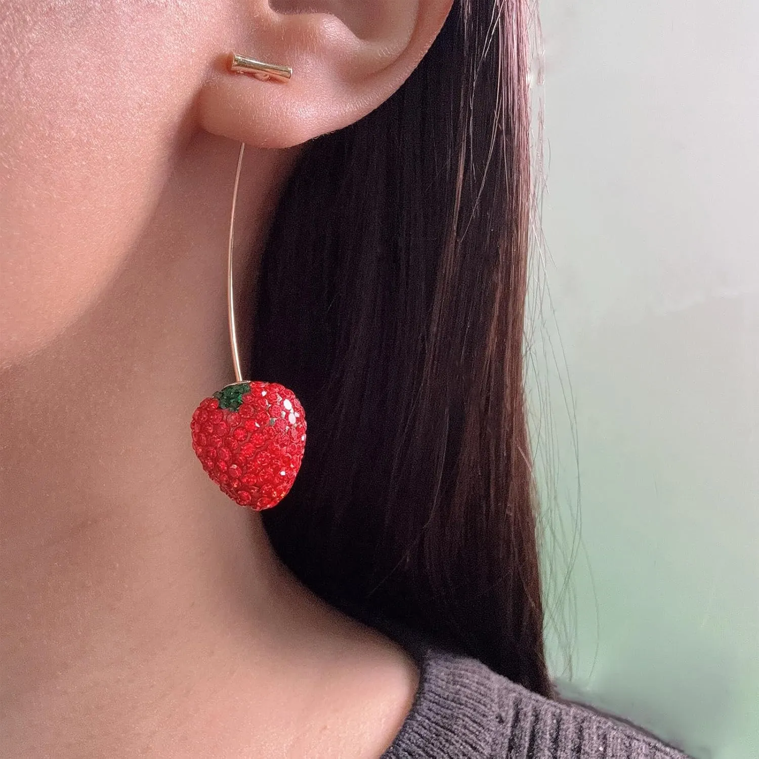 Cherry Earrings for Women Fun Fruit Drop Dangle Earrings Cute 3D Red Cherry Jewelry Unique Fruit Charm Jewelry for Women