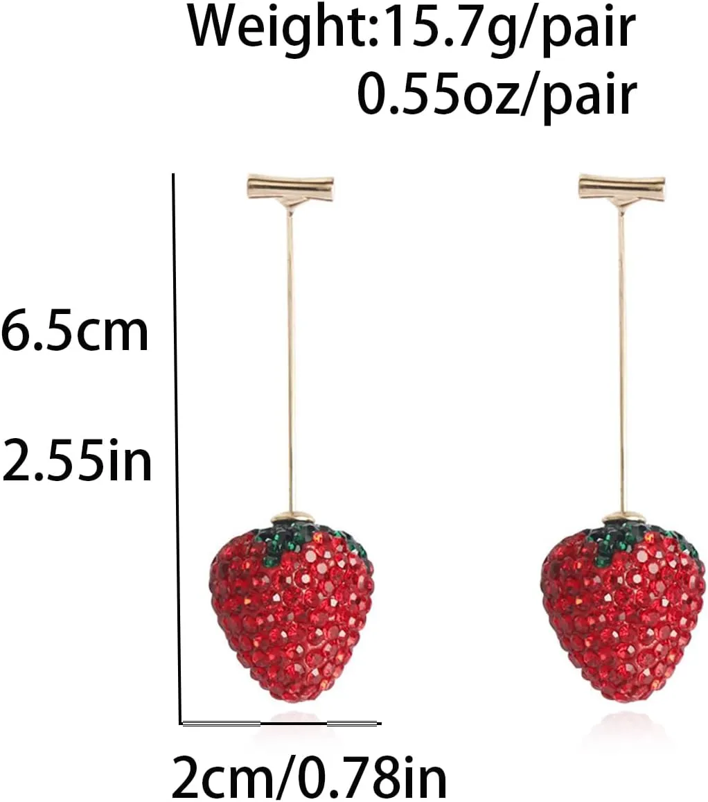 Cherry Earrings for Women Fun Fruit Drop Dangle Earrings Cute 3D Red Cherry Jewelry Unique Fruit Charm Jewelry for Women