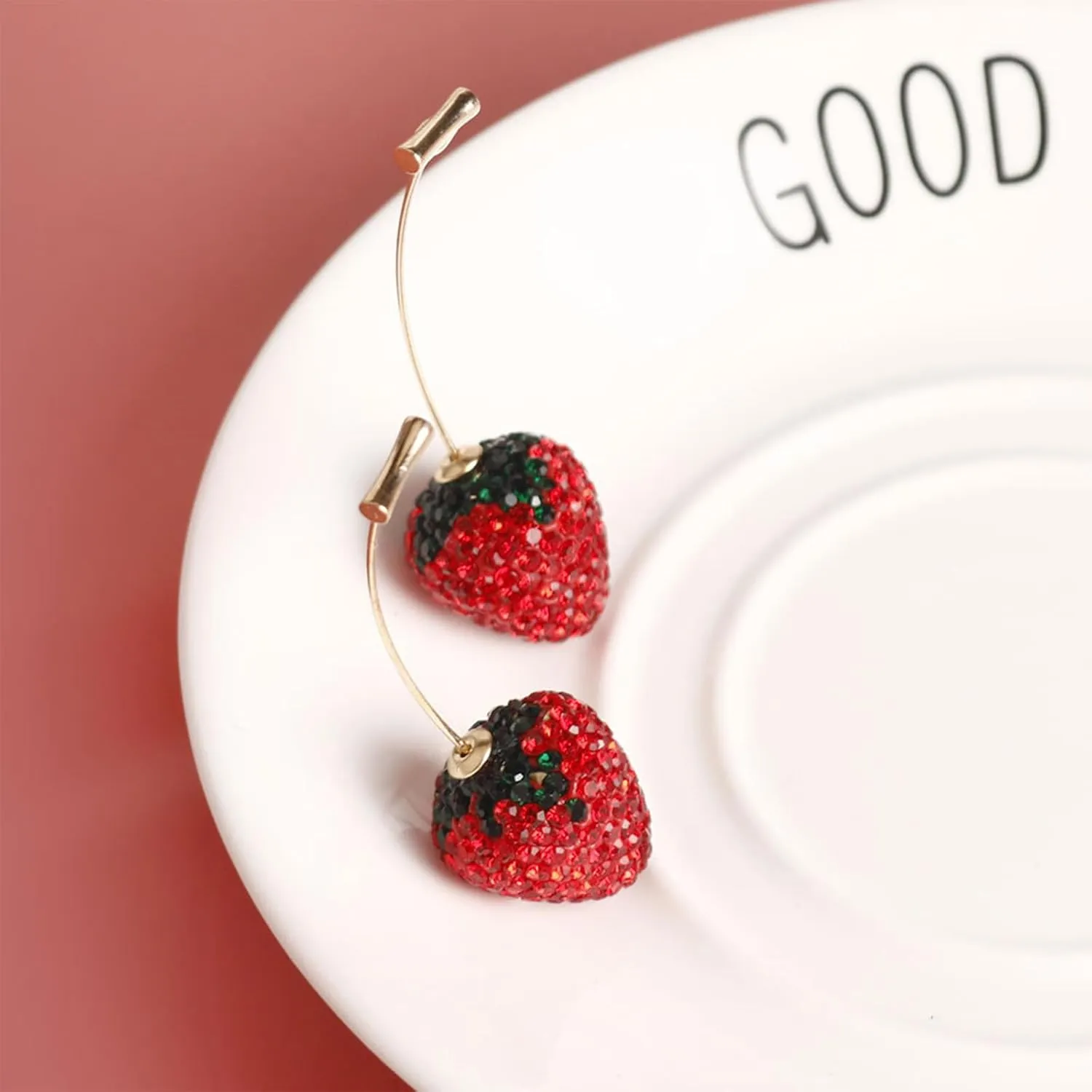 Cherry Earrings for Women Fun Fruit Drop Dangle Earrings Cute 3D Red Cherry Jewelry Unique Fruit Charm Jewelry for Women