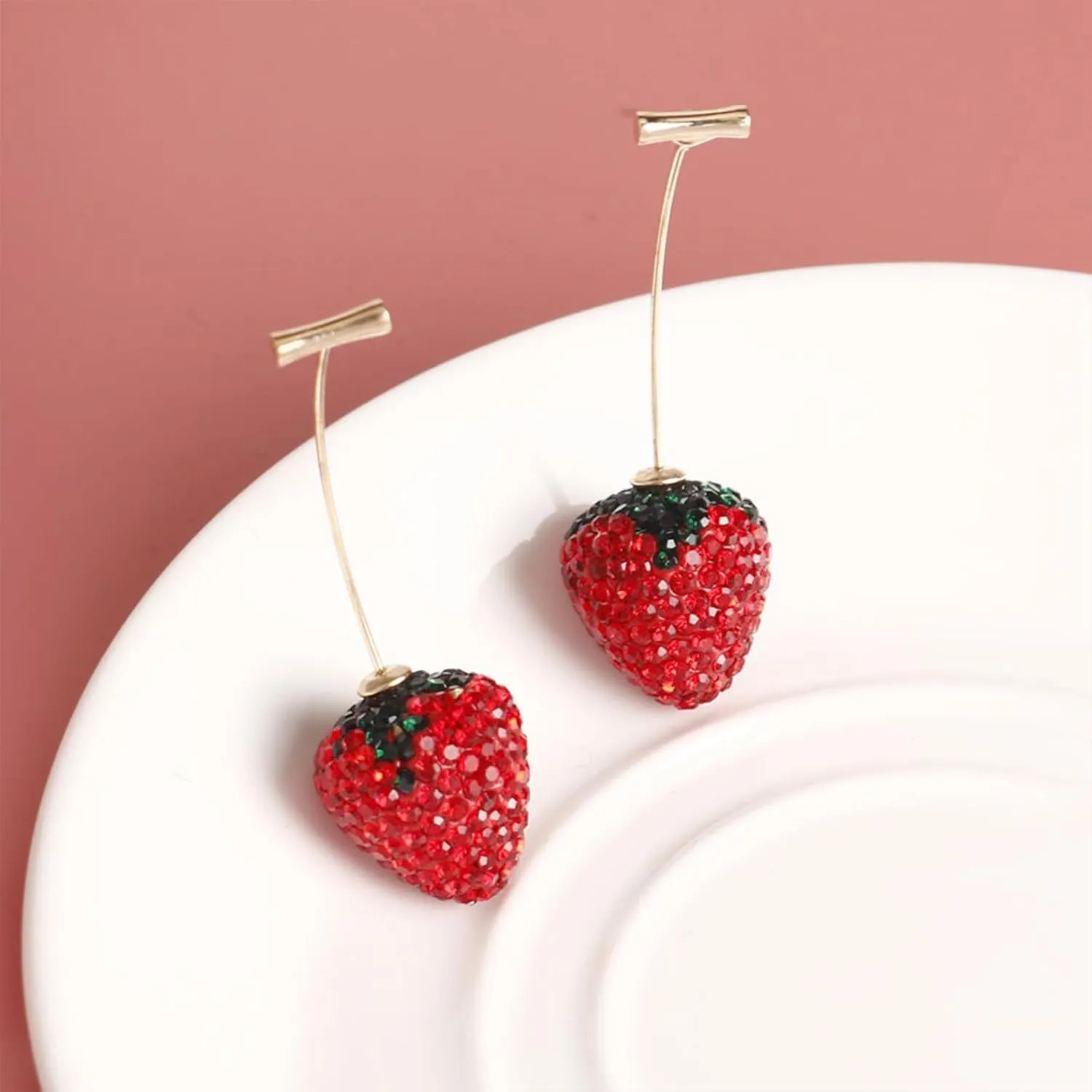 Cherry Earrings for Women Fun Fruit Drop Dangle Earrings Cute 3D Red Cherry Jewelry Unique Fruit Charm Jewelry for Women