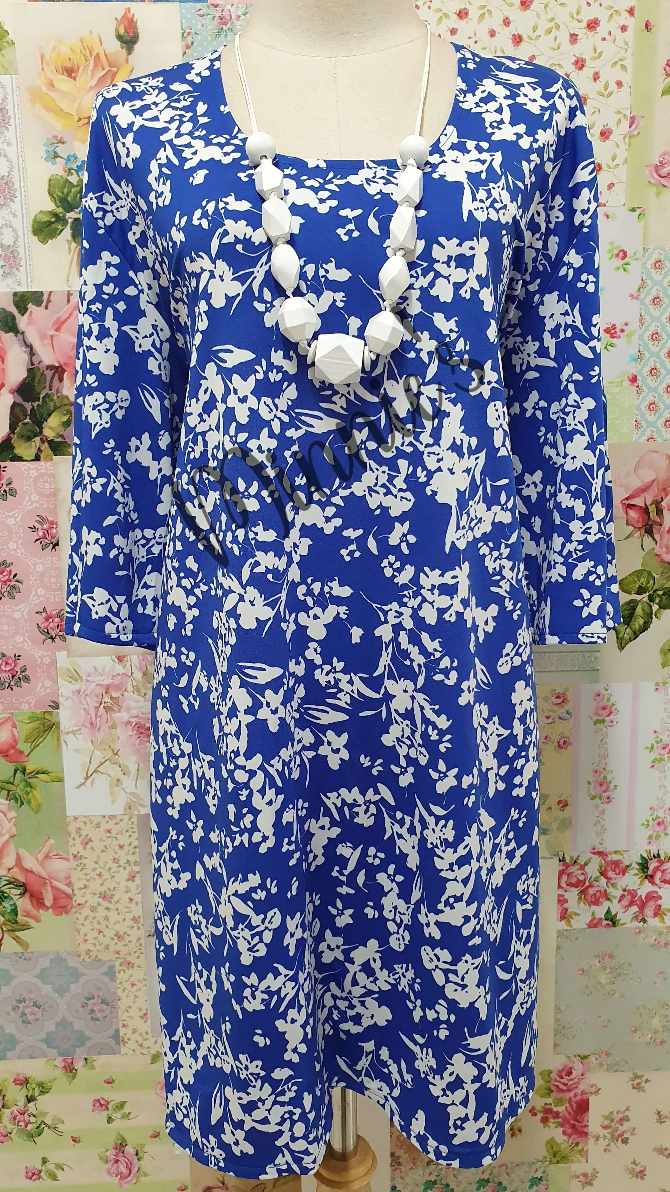 Cobalt Blue Printed Top GD0199