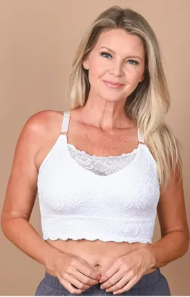 Comfeez Short Wirefree Bralette With Lace Trim Cleavage Cover