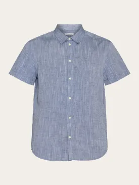 Custom fit linen short sleeve shirt - Total Eclipse