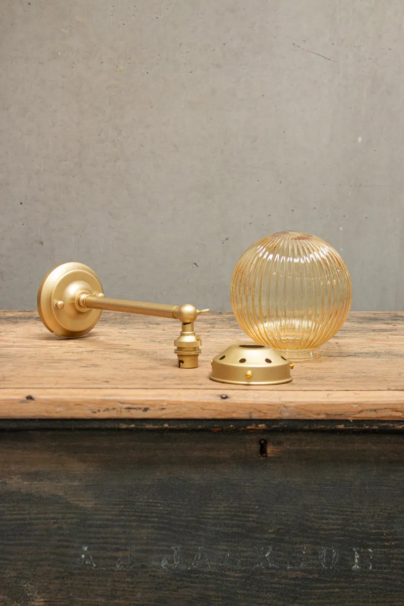 Dakota Reeded Glass Swivel Arm Wall Light