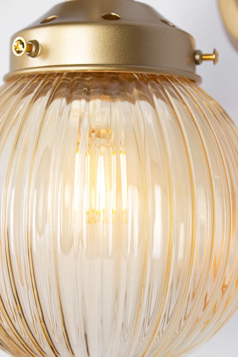Dakota Reeded Glass Swivel Arm Wall Light