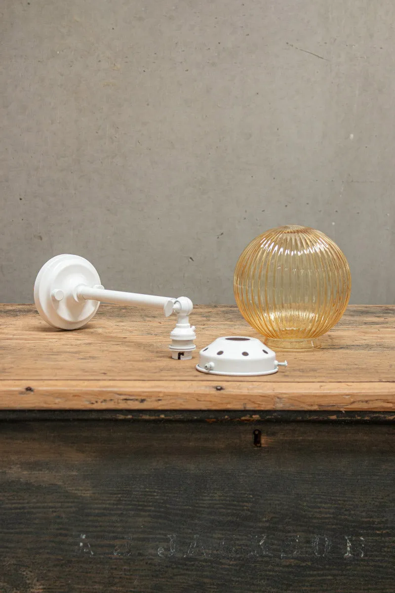 Dakota Reeded Glass Swivel Arm Wall Light